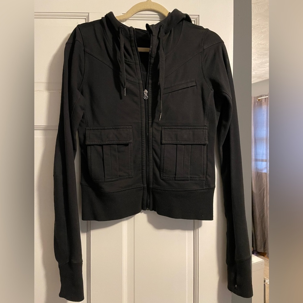 Lulu Lemon black zip up hoodie